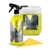 HELIODOR Interior Detailer, butelka z atomizerem 750 ml i kanister 5 l na białym tle