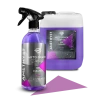 AMETHYST Rim Cleaner, butelka z atomizerem 750 ml obok kanistra 5 l na białym tle