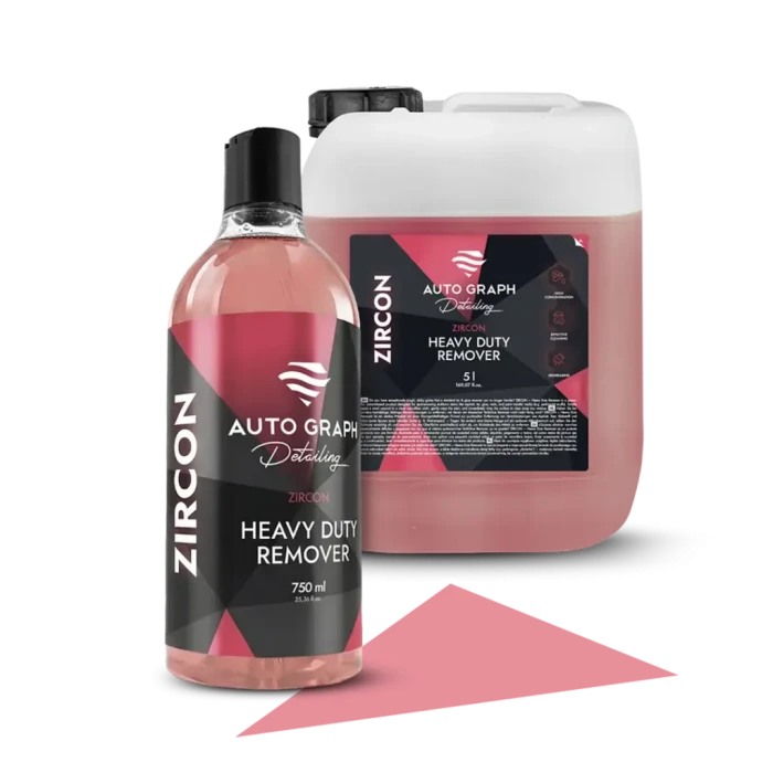 ZIRCON Heavy Duty Remover, butelka 750 ml obok kanistra 5 l na białym tle
