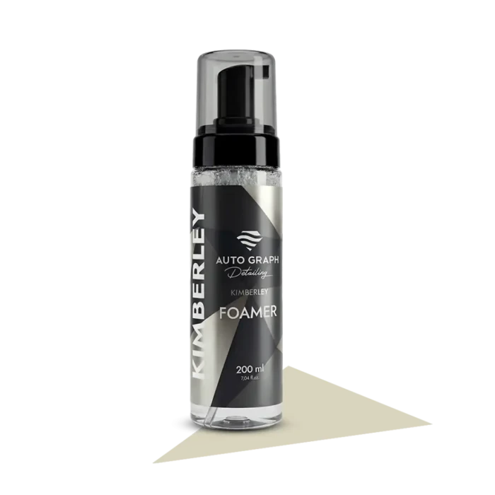 Butelka z pompką pianującą KIMBERLEY Foamer 200 ml, przezroczysty płyn, na białym tle
