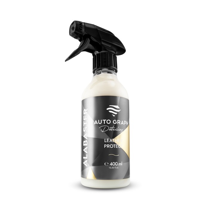 butelka z atomizerem ALABASTER Leather Protect 400 ml na białym tle