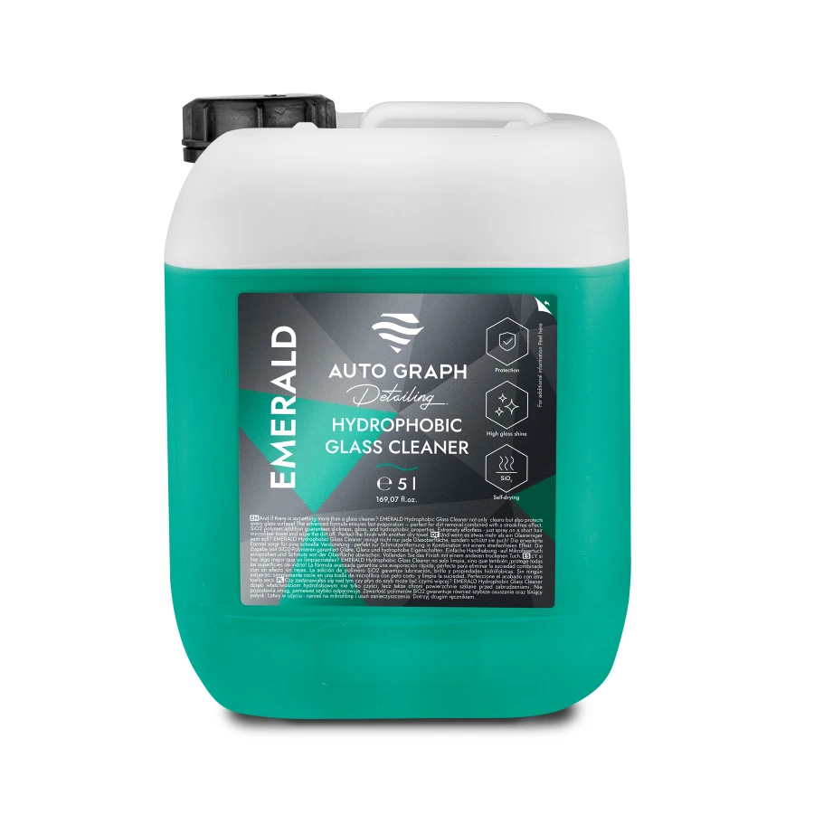 kanister EMERALD Hydrophobic Glass Cleaner 5 l na białym tle