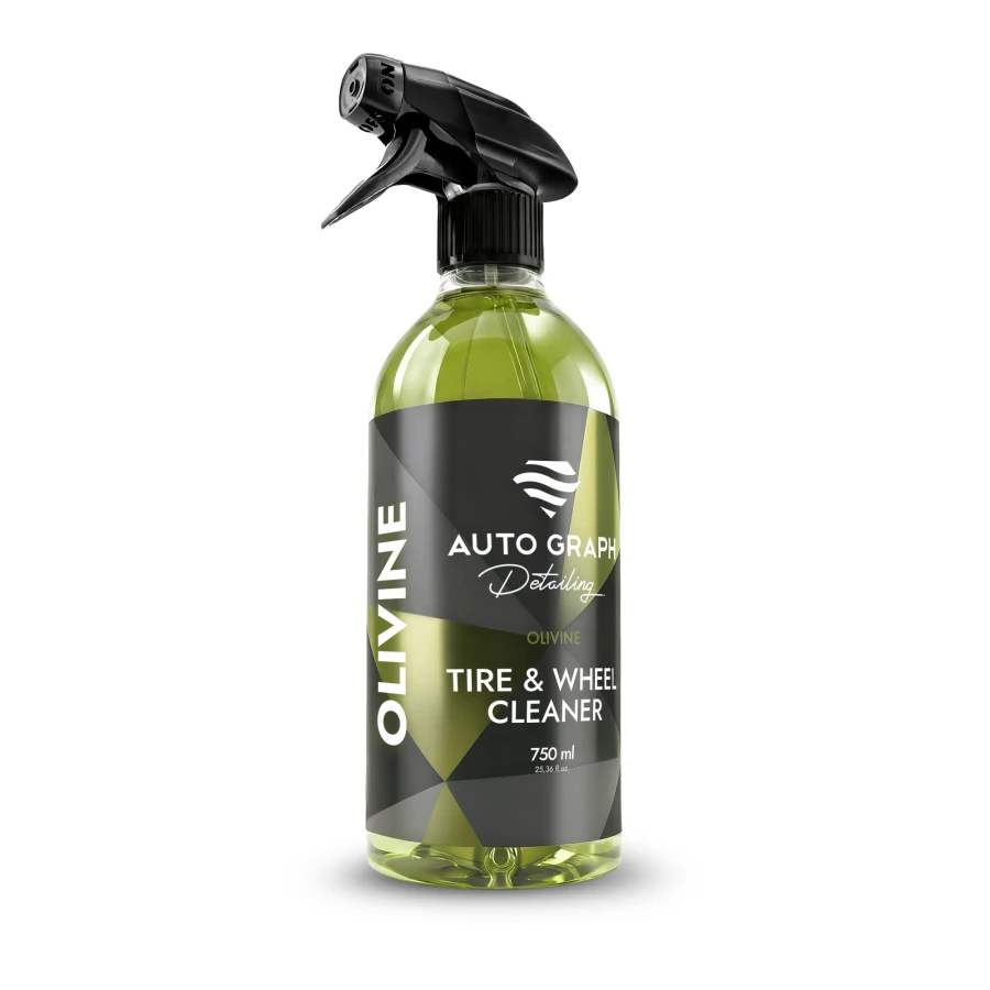 OLIVINE, preparat do mycia felg i opon, butelka z atomizerem 750 ml na białym tle