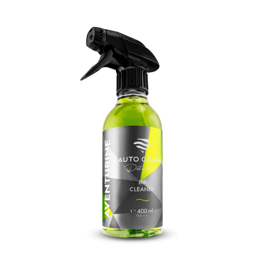 Butelka ze spryskiwaczem 400 ml zielonego płynu AVENTURINE IPA Cleaner na białym tle