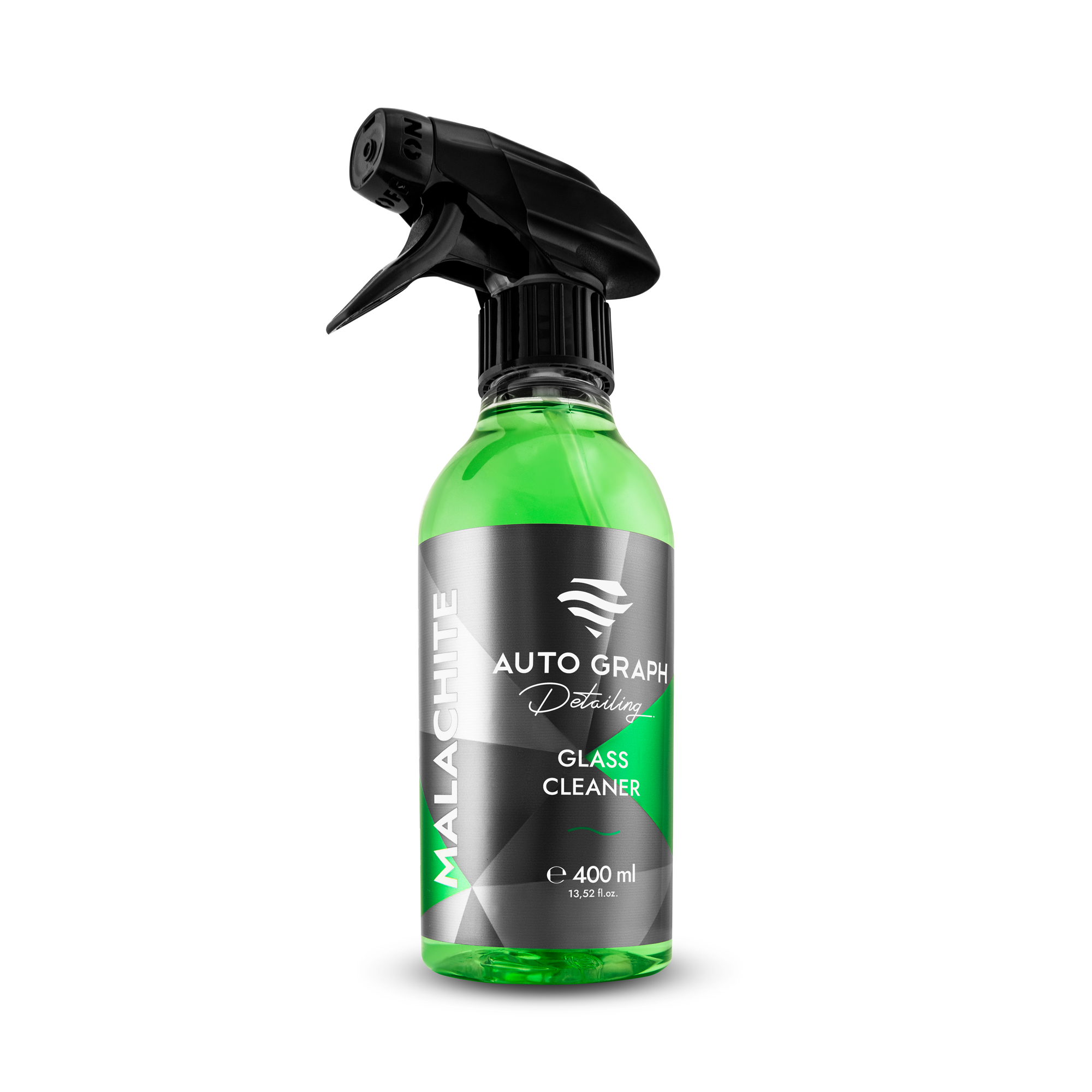 butelka z atomizerem MALACHITE Glass Cleaner 400 ml na białym tle